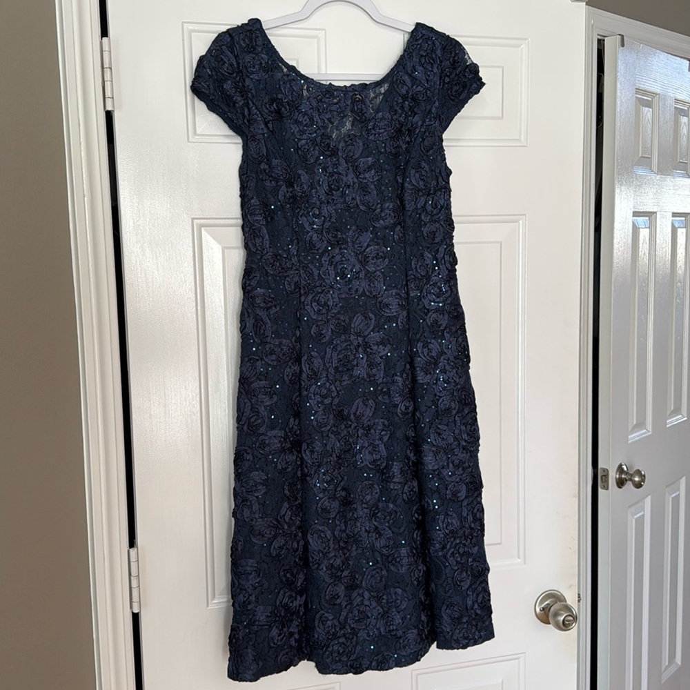Alex Evenings Navy Gown - Size 10P - Picture 7 of 16